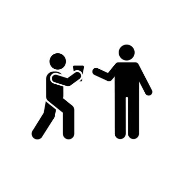 Two man old man icon. Simple glyph pictogram vector of volunteer icons for ui and ux, website or mobile application on white background