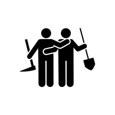 Community park spade tool cleaning icon. Simple glyph pictogram vector of volunteer icons for ui and ux, website or mobile application on white background