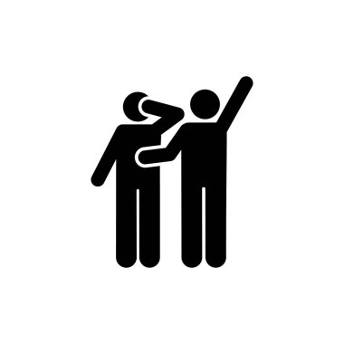 Two man help way icon. Simple glyph pictogram vector of volunteer icons for ui and ux, website or mobile application on white background