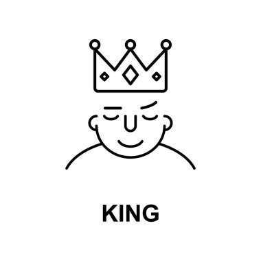 king on mind icon. Element of human mind icon for mobile concept and web apps. Thin line king on mind icon can be used for web and mobile on white background