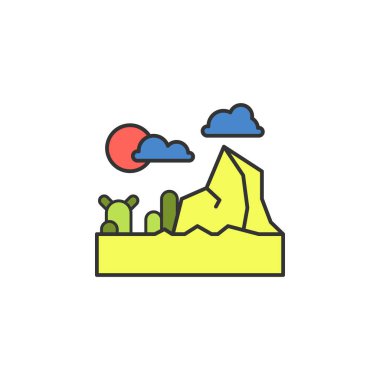 canyon colored icon. Element of wild west icon for mobile concept and web apps. Cartoon canyon icon can be used for web and mobile on white background