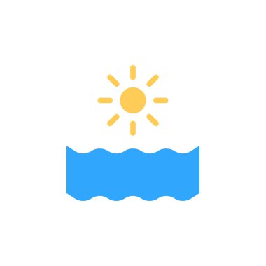 Sun, ocean icon. Simple color vector elements of saving marine icons for ui and ux, website or mobile application on white background