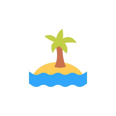 Island, palm, ocean icon. Simple color vector elements of saving marine icons for ui and ux, website or mobile application on white background