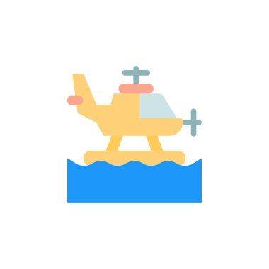 Helicopter, ocean icon. Simple color vector elements of saving marine icons for ui and ux, website or mobile application on white background