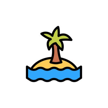 Island, palm, ocean icon. Simple color with outline vector elements of saving marine icons for ui and ux, website or mobile application on white background
