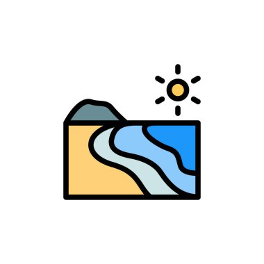 Beach, ocean icon. Simple color with outline vector elements of saving marine icons for ui and ux, website or mobile application on white background