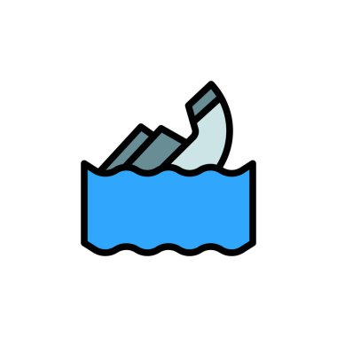 Sinking, Titanic, ocean icon. Simple color with outline vector elements of saving marine icons for ui and ux, website or mobile application on white background
