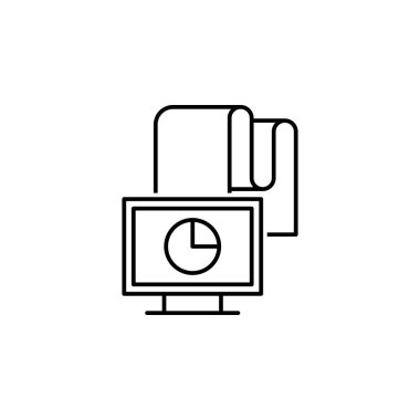 data, monitor, chart, analytics icon. Element of technological data icon for mobile concept and web apps. Thin line data, monitor, chart, analytics icon can be used for web on white background