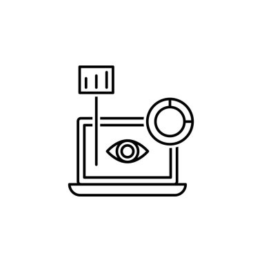data, laptop, chart icon. Element of technological data icon for mobile concept and web apps. Thin line data, laptop, chart icon can be used for web and mobile on white background