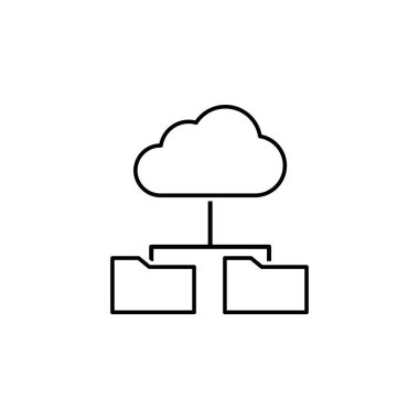 data, cloud icon. Element of technological data icon for mobile concept and web apps. Thin line data, cloud icon can be used for web and mobile on white background