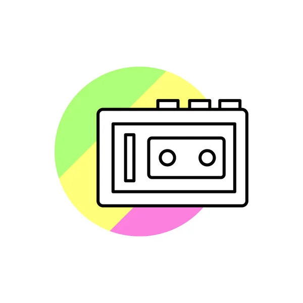 Player technology icon. Simple line, outline vector in color circle of retro 90s style icons for ui and ux, website or mobile application on white background