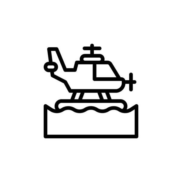Helicopter, ocean icon. Simple line, outline vector elements of saving marine icons for ui and ux, website or mobile application on white background