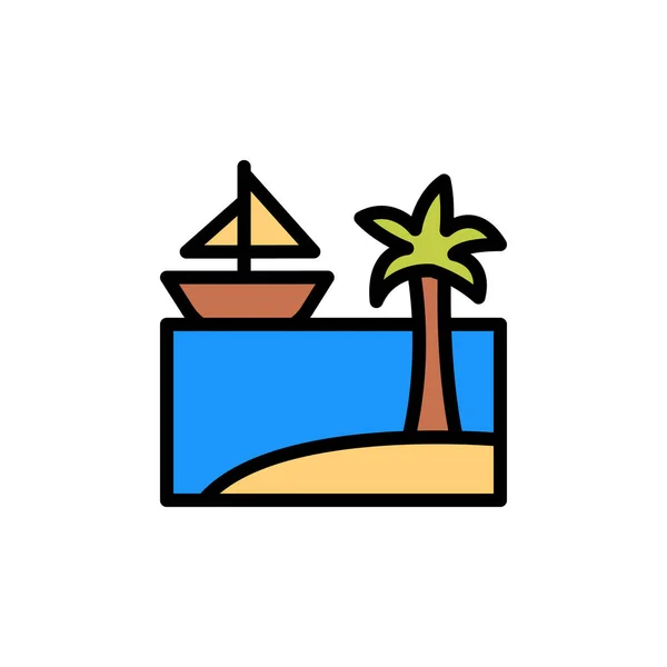 Rock, ocean, island icon. Simple color with outline vector elements of saving marine icons for ui and ux, website or mobile application on white background