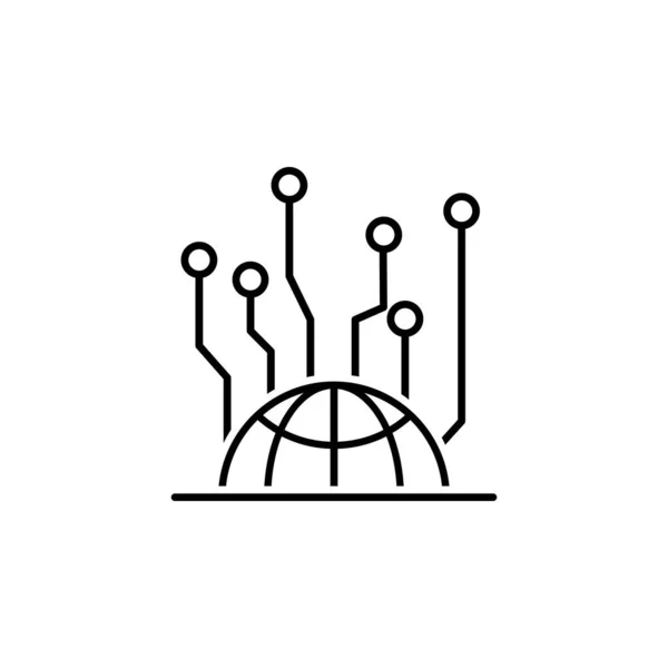Data Global Network Icon Element Technological Data Icon Mobile Concept — Stockvektor