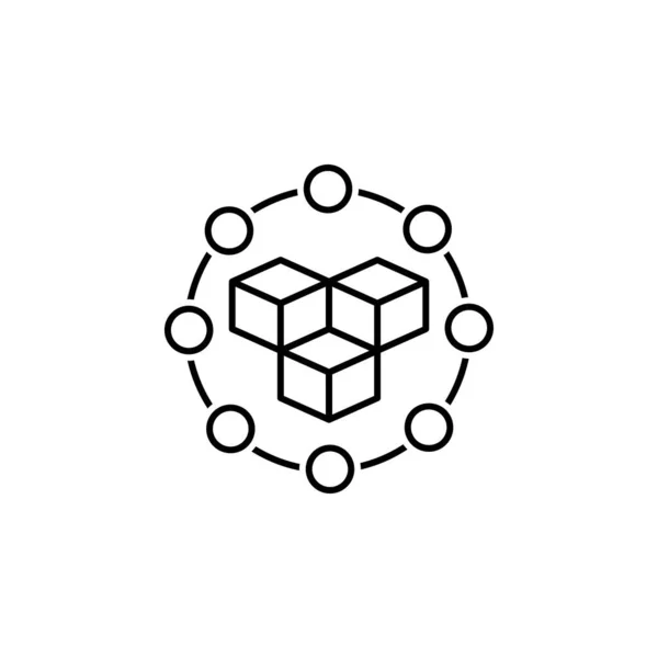 Data Blockchain Icon Element Technological Data Icon Mobile Concept Web — Stock vektor