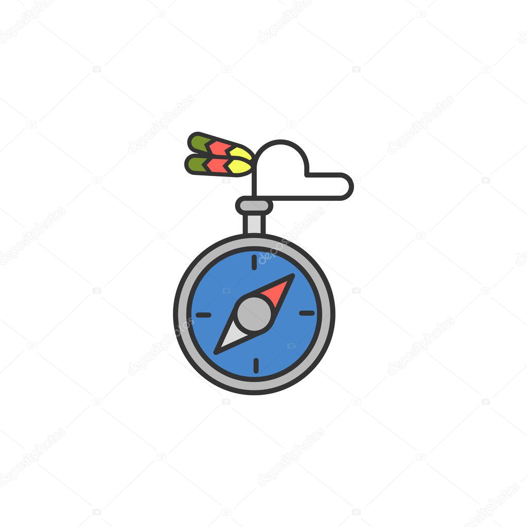 compass colored icon. Element of wild west icon for mobile concept and web apps. Cartoon compass icon can be used for web and mobile on white background