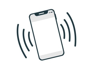 Bir cep telefonunu temsil eden resim ya da simge, bir çağrı aldığında titreşen akıllı telefon