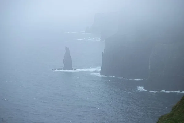 Cliffs Moher Ireland Rain Foggy Weather — Zdjęcie stockowe