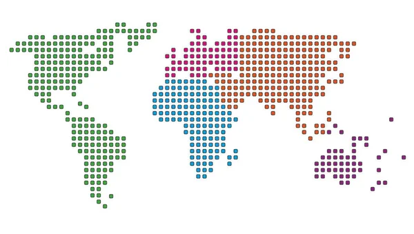 Color Pixelated Dotted World Map — Archivo Imágenes Vectoriales