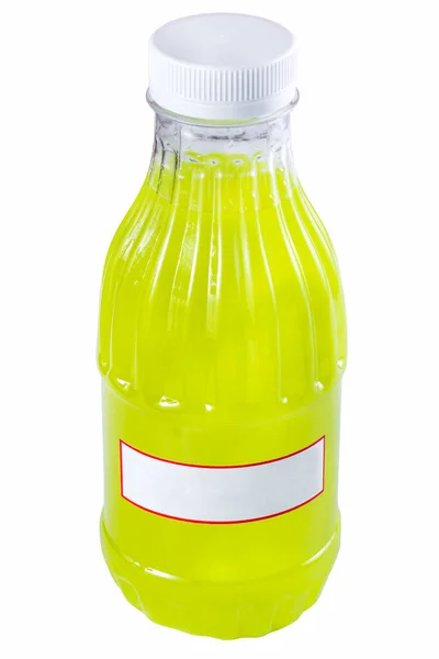 Homemade Tarragon Lemonade Transparent Plastic Bottle White Cap Bottle Has — Foto Stock