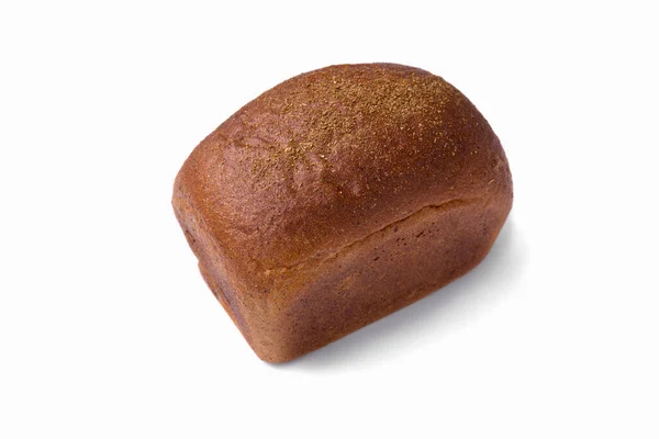 Bread Brick Made Rye Flour Spices Top White Background — Stok fotoğraf