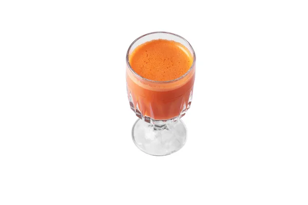 Морковный Сок Стакане Белом Фоне — стоковое фото