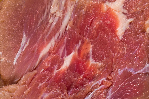 Raw Pork Steak Close Horizontal Orientation — Stock Photo, Image