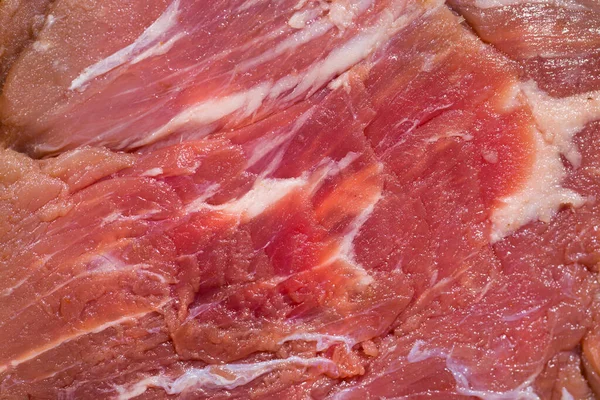 Raw Pork Steak Close Horizontal Orientation — Stock Photo, Image