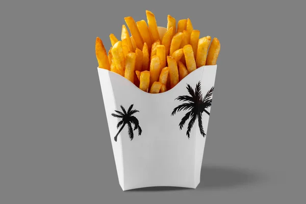 French Fries Fried Crispy Sprinkled Salt Portion Potatoes Special Package — Stockfoto