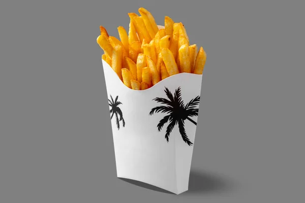 French Fries Fried Crispy Sprinkled Salt Portion Potatoes Special Package — Stock fotografie
