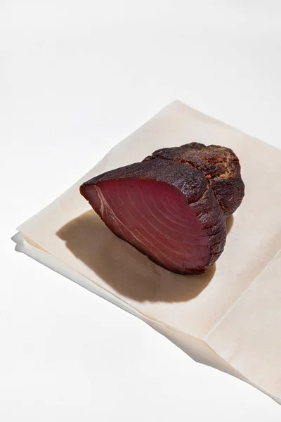 Smoked Tuna Fillet Fillet Ocean Tuna Dried Smoked Piece Fish — ストック写真