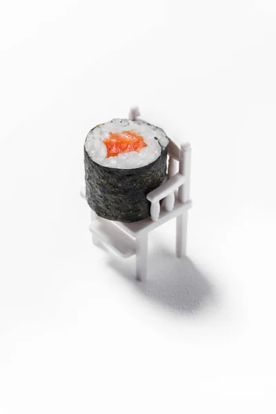 Maki Sushi Trout Roll Stuffed Trout Fillet Wrapped Rice Nori — Zdjęcie stockowe