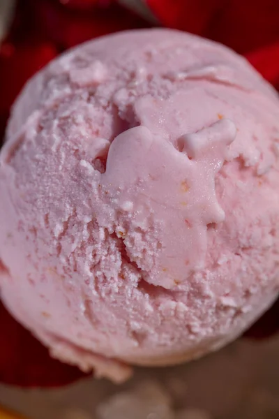 White Plate Balls Different Types Ice Cream Ice Cream Chocolate — Stok Foto
