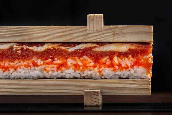 Blank Rolls Rice Eel Yuzo Tobiko Tobiko Caviar Sauce Which — ストック写真
