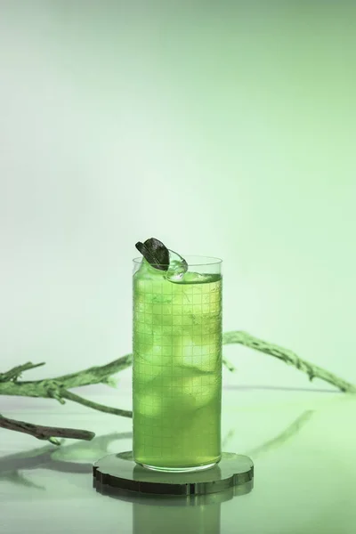 Coctail Gin Infused Tarragon Orange Olleo Midori Melon Liqueur Aloe — Fotografia de Stock