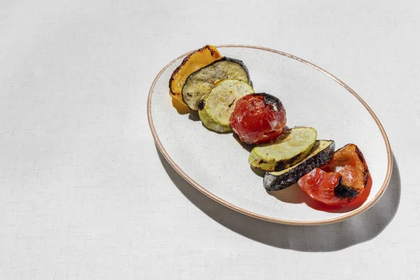 Grilled Vegetables Grilled Paprika Eggplant Tomato Zucchini Food Lies Light — 图库照片