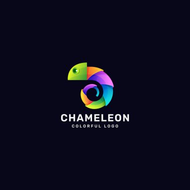 Renkli gradyan modern bukalemun logo tasarım şablonu