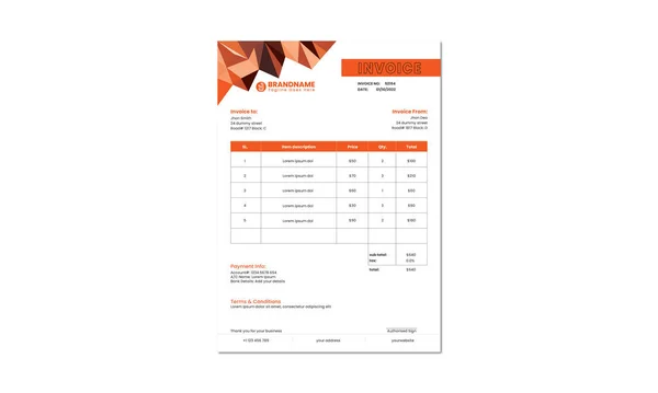 Unique Invoice Design Print Ready File — Stok Vektör