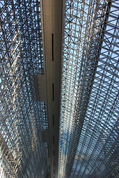 Kyoto Train Station Glass Steel Roof — 图库照片