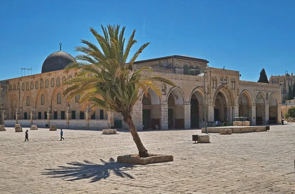 Santuarios Islámicos Mezquita Aqsa Cúpula Mezquita Las Roca Encuentran Jerusalén — Foto de Stock