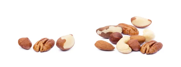 Mixed Nuts Isolated White Background — Stock Photo, Image