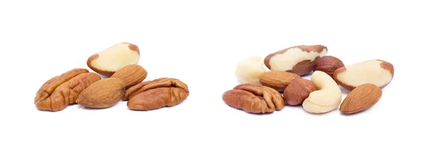 Mixed Nuts Isolated White Background — Stock Photo, Image