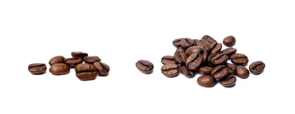 Pražená Kávová Zrna Izolované Bílém Pozadí Stock Obrázky