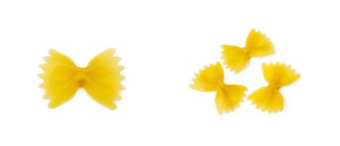 Beyaz arka planda izole edilmiş geleneksel İtalyan makarnası