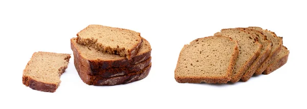 Krájený Žitný Chléb Izolované Bílém Pozadí — Stock fotografie