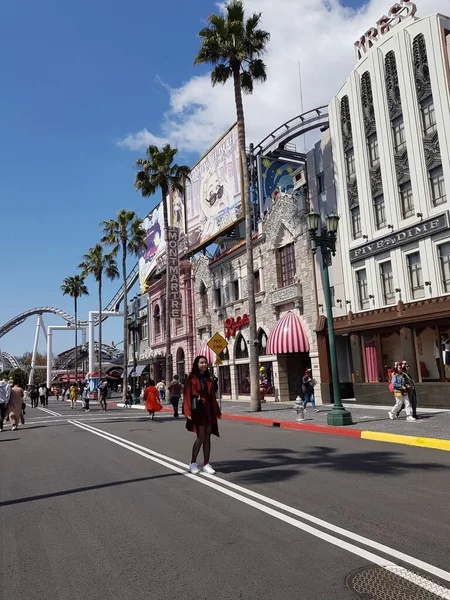 Ósaka Japonsko Dubna2019 Mnoho Turistů Navštěvuje Universal Studios Japan Během — Stock fotografie