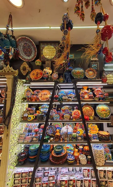 Typical Turkish Souvenirs Sold Souvenir Shops Side Turkish Road —  Fotos de Stock