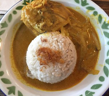 Kızarmış tavuk ve pilav.