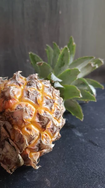 Fresh Ripe Pineapple Dark Background — Foto de Stock