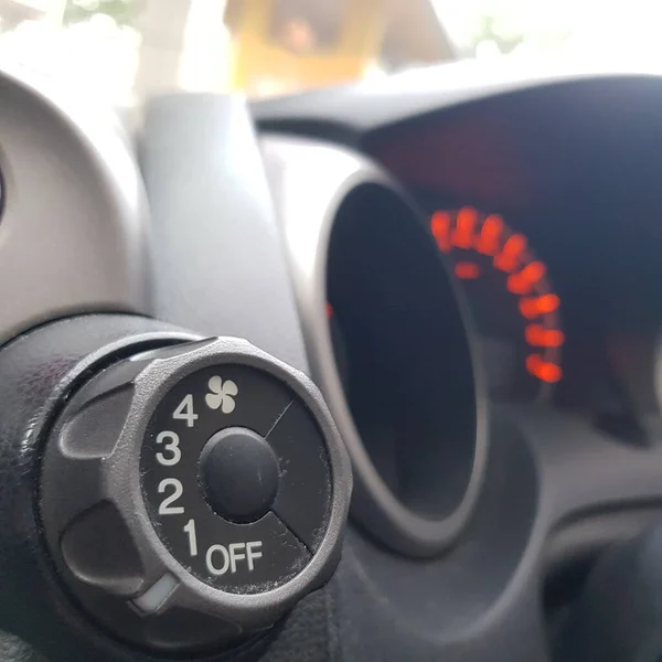Close Car Dashboard Steering Wheel — Fotografia de Stock